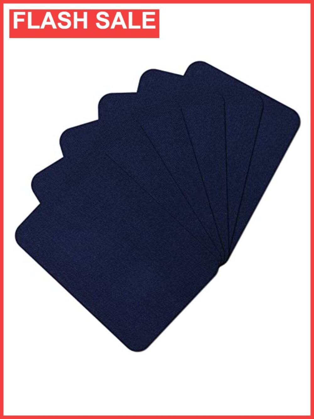 Cotton Iron-On Fabric Repair Patches 6-Pack 3" x 4.25" Hot Melt Adhesive